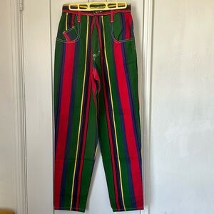 NWT vtg 80s/90s NAVI made in USA striped high waisted tapered jeans size 9/10